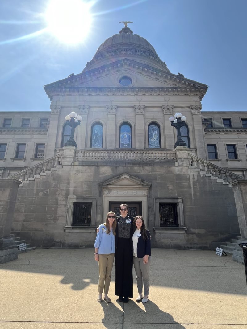 Members of Genetics team in front of MS Capitol.